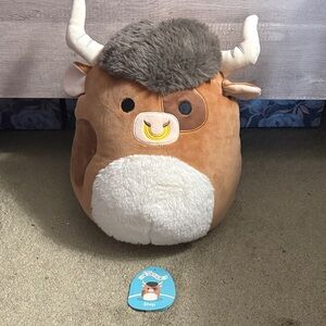 Squishmallows Brown and Cream Bull Shep